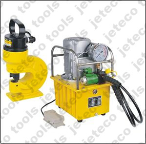 Electric hydraulic pump operated hole puncher