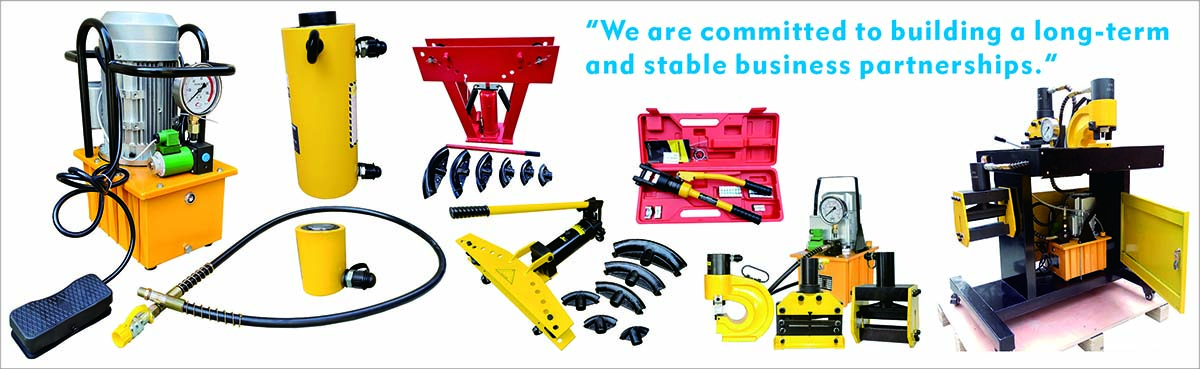 Electric hydraulic pump, cylinder, crimper, bender, cutter, hole puncher