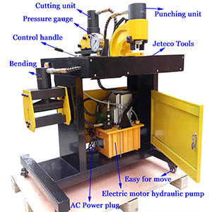 DHY-200 hydraulic copper busbar processing machine for punching cutting bending