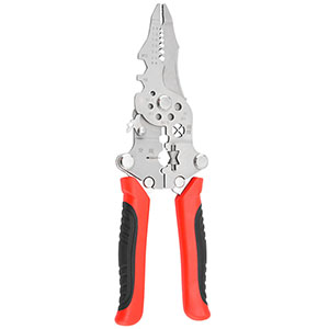 Handheld pliers tool for wire stripping cable cutting and terminal crimping